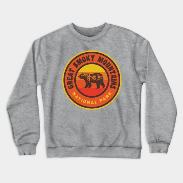 Great Smoky Mountains National Park Bear Retro Edit Crewneck Sweatshirt by PodDesignShop